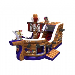 New Design Pirate Ship Inflatable Jumping Slide For Sale