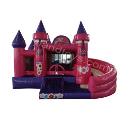 Pink Combo Inflatable Castle with Slide