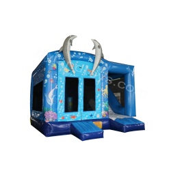 Dolphin Combo Inflatable Castle with Slide