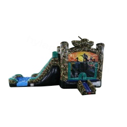 Camouflage Combo Inflatable Castle with Slide